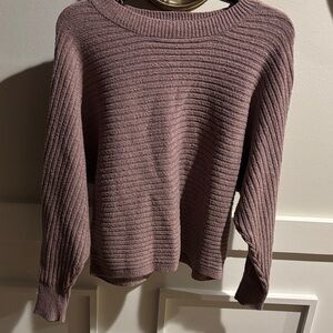 Pink Rose Ribbed Knit Sweater - Dusty Rose